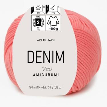 Imagem de Jeans Amigurumi Fio Arte 55% Algodão 45% Poliacrílico 50 g 174 m Macio Suave Esporte Fino (2) para Crochê, Tricô, Cobertores de Tricô, Roupas de Bebê Mais Cores (Rosa Candy, Pacote 1)