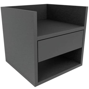 Imagem de Mesa de Cabeceira com Gaveta e Nicho para Quarto em Mdf Reforçado 15mm Preto