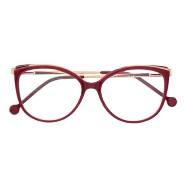 Imagem de Armação Óculos Grau Feminina Gatinho Wuhan Vermelha - Palas Eyewear