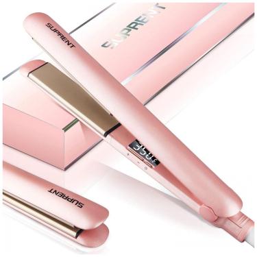 Imagem de Chapinha Prancha de Cabelo Profissional com Placa Cerâmica e Visor LED, Bivolt, SUPRENT, Rosa