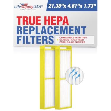 Imagem de LifeSupplyUSA Substituição de filtro HEPA verdadeiro compatível com purificador de ar TF50-Carbon HEPA-Fresh Paralda