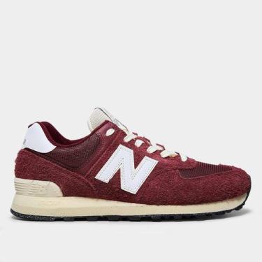 Imagem de Tênis New Balance 574 V2 Unissex, Vinho, Branco, 38
