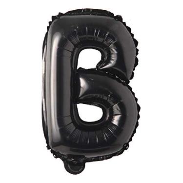 Imagem de 101 cm preto grande letras bailarina decoração de festa de aniversário crianças adultos balão chá de bebê hélio balão flutuante (101 cm preto B)