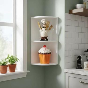 Imagem de Cantoneira Nicho Prateleira de Canto Suspenso Multiuso Cozinha - Branc