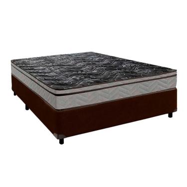 Imagem de Conjunto Cama Box Marrom Casal + Colchão D28 Conforto Paropas