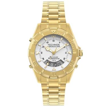 Imagem de Relógio Technos Masculino Ref: Wt2050afn/1b Skydiver Anadigi Dourado