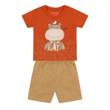 Imagem de Conjunto bebê menino de hipopótamo Brandili Baby, G, Laranja