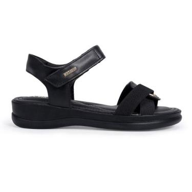 Imagem de Sandália Feminina Papete Ortopédica Leve Ajustável Confortável Via Ang