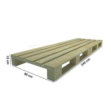 Imagem de Cama Pallet Solteiro 240x80x15 cm - Artesanal e Sustentável - PALLET S
