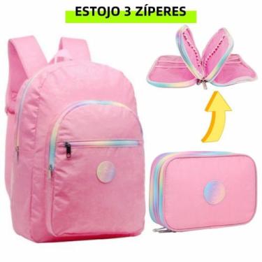 Imagem de Kit Mochila de Costas Com Estojo Juvenil Escolar 3 Cores - yepp, #2 RO