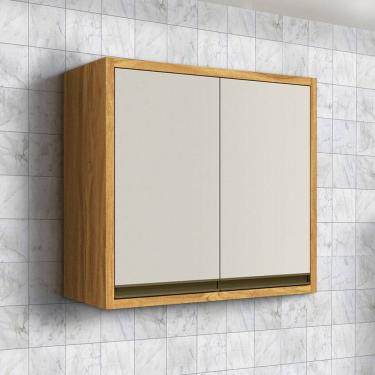 Imagem de Armário Aéreo Cozinha 80 Cm Tempranillo 2 Portas 100% Mdf  Amêndoa/Off White - Rio Doce