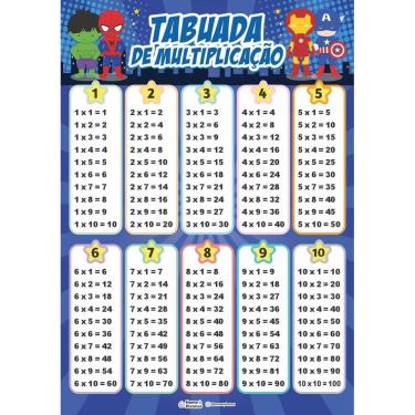 Imagem de Tabuada De Multiplicação - Heróis - Home E Planner
