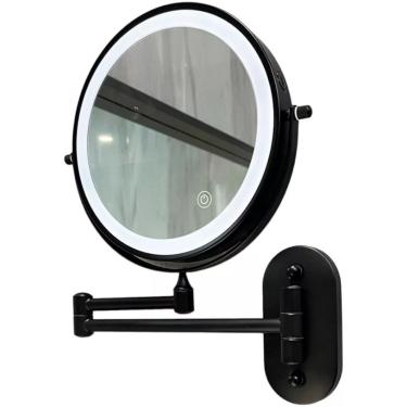 Imagem de Espelho Aumento 10x Iluminado Articulado Parede Barbear Led