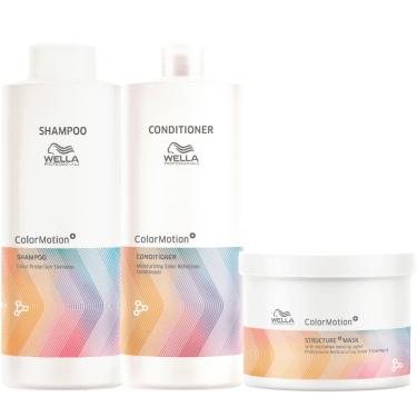 Imagem de Wella Color Motion+ Shampoo 1000ml, Condicionador 1000ml e Máscara 500ml