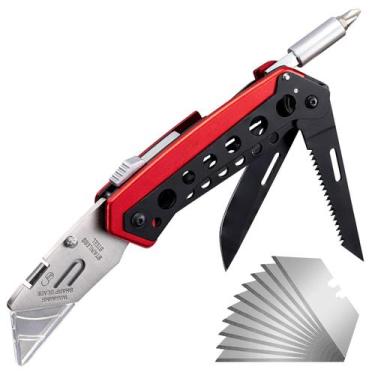 Imagem de Faca utilitária dobrável KAMBOLLY 6 em 1 com 10 lâminas de barbear