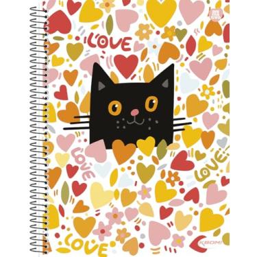 Imagem de Caderno Pequeno 1/4, Animativa, Capa Dura, Espiral, Kbom Feminino, 96 Folhas, Pacote com 10
