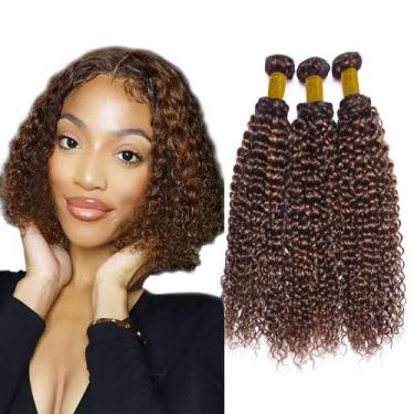 Imagem de Pacotes de cabelo Lukcttr Highlight Brown Curly 20 25 30cm 300g