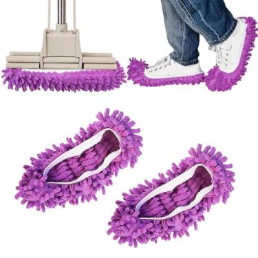 Imagem de 1 par de capa de sapatos espanador de poeira, chinelos laváveis reutilizáveis para limpeza de piso, casa, escritório, banheiro, limpeza de cozinha