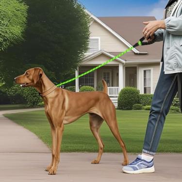 Imagem de Coleira de corda para cães, resistente, com alça acolchoada, fios refletivos, treinamento, caminhada, controle de tráfego ao ar livre, guia de corda de escalada