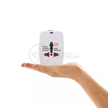 Imagem de Adaptador Tomada Universal Padrão 150 Países Uk Europa Eua Asia Viagem Bivolt 110/220 Bivolt Aio