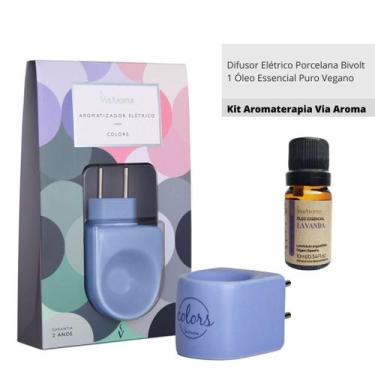 Imagem de Difusor Elétrico Bivolt e Óleo Essencial Via Aroma - Escolha o seu, Az