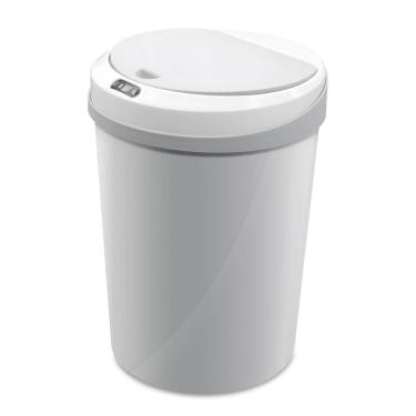 Imagem de Lixeira Inteligente Automática Redonda 12 Litros - Branca