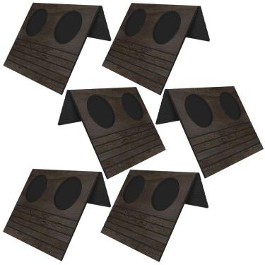 Imagem de Kit 06 Esteiras Bandeja Com Suporte Para Copos Mdf Tabaco
