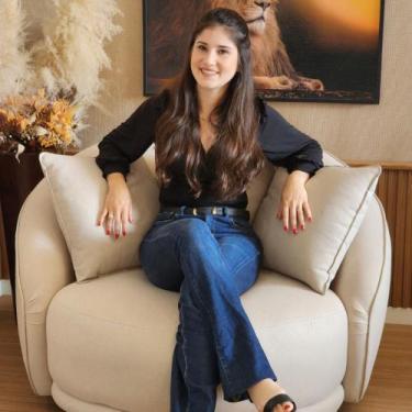 Imagem de Poltrona Ayla Base Giratória Almofadas Linho material sintético - Larb