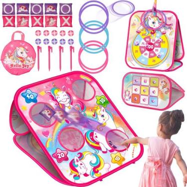 Imagem de Jogo Bean Bag Toss para crianças - Cornhole Board, brinquedos ao ar li