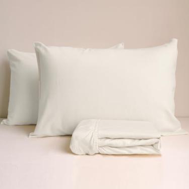 Imagem de Jogo De Lençol Simples Elástico 3 Peças Micro Percal Arte Cazza Bege Casal Queen