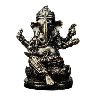 Imagem de Kuntesetty Estátua do Senhor Ganesha, Estatueta de Ganesha, Artesanato, Decoração para Casa, Escultura de Buda, Ornamento para Mesa, Centro de Mesa, Estante de, Bronze 4.7x4.2x6cm
