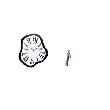 Imagem de Fenteer Escultura de Relógio de Luxo em Acrílico com Efeito Derretido, Relógio de Parede Criativo E Distorcido com Figura de Tribal Africana, Decoração