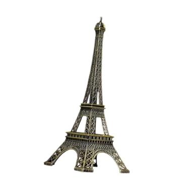 Imagem de MotiveTech Estátua da Torre Eiffel, modelo da Torre Eiffel, peça decorativa em ferro 3D, artesanato arquitetônico, estatueta para mesa, prateleiras, festa, sala, 38cm