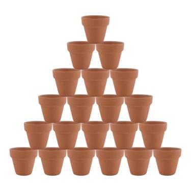 Imagem de Luckforest Mini vasos de barro, 24 peças de vasos de cerâmica de terracota de 5 cm para cactos, suculentas, flores, artesanato, decoração de cozinha doméstica