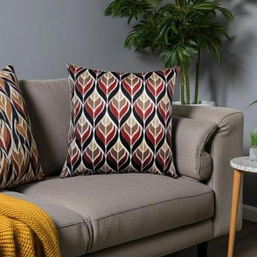 Imagem de Capa Almofada 50x50 Tecido Veludo Estampado - Nallu Decor, Marrom
