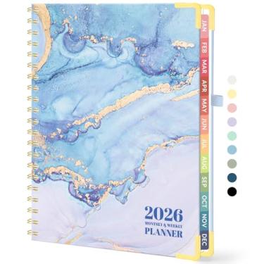 Imagem de Agenda 2026, calendário Forvencer semanal e mensal, janeiro de 2026 a dezembro de 2026, 21,6 cm x 28 cm, livro de agenda de capa dura com abas, planejamento diário fofo com bolso interno, organizador