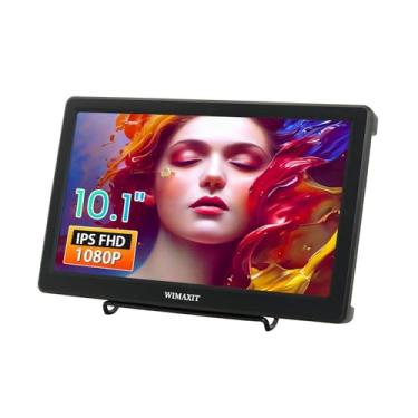 Imagem de WIMAXIT Monitor de resolução HDMI VGA Full HD IPS 1920 x 1080 de 10,1 polegadas para PC, câmera, vigilância CCTV, exibição de console de jogos