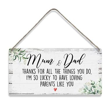 Imagem de MIGUMUTU Mamãe E Papai, Obrigado Por Todas As Coisas Que Vocês Fazem, Frases, Decoração De Parede, Placas Madeira, Rústicas, Penduradas, Placa, Pais, Presentes