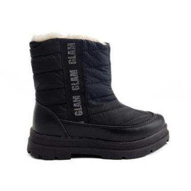 Imagem de Bota Preta Infantil Menina Com Pelinhos Sem Cadarço Kidy-Feminino