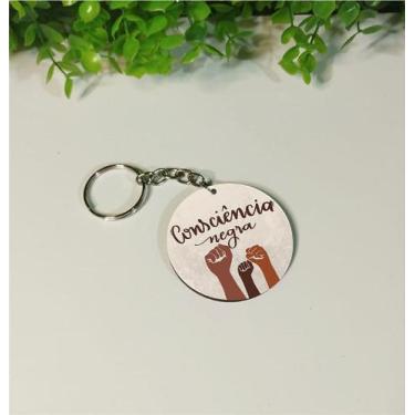 Imagem de Chaveiros Personalizados em MDF Consciência Negra - Modelo 3 - 4,5 cm 