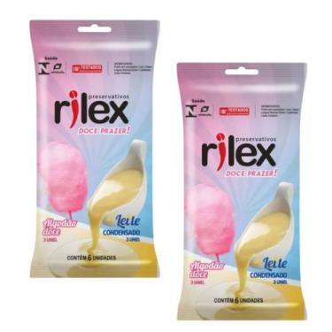 Imagem de Preservativo Rilex Aroma de Algodão Doce e Leite Condensado com 6 Unid