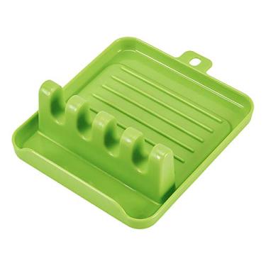 Imagem de Descanso de utensílios de cozinha com 4 compamentos para segurar panela, concha, colher, garfo, pauzinhos, organizador de peleira de armazenamento para cozinhas domésticas, restaurantes