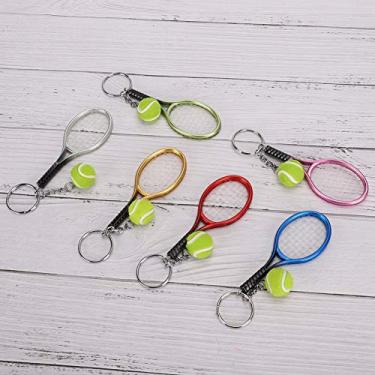 Imagem de RiToEasysports Mini Chaveiro de Raquete de Tênis Leve e Durável Ornamento de Bolsa para Fãs de Esportes Plástico Dourado/prata/verde/vermelho/azul/roxo Conjunto de 6 para Famílias e Amigos