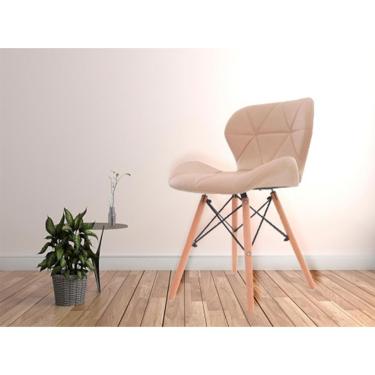 Imagem de Cadeira Eiffel Slim Com Pé De Madeira - Bege Bege