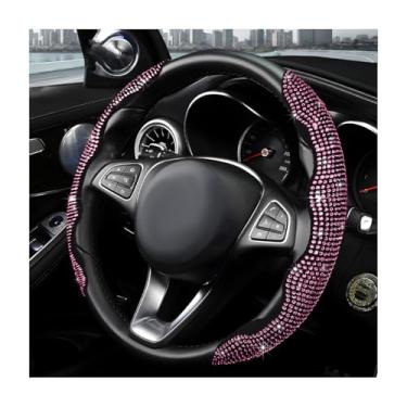 Imagem de MUQIDA 2 peças de capa de volante, protetor de volante segmentado de strass cintilante serve para 35,5 cm a 15,6 polegadas, capa antiderrapante para rodas, acessórios interiores de carro para mulheres