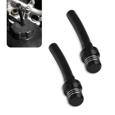 Imagem de Dogary 2 peças de tubo de ventilação de tampa de gás, capa de tubo de óleo respirável de liga CNC, tampa do tanque de gás de óleo, mangueira de ventilação com esferas de aço, para quadriciclos