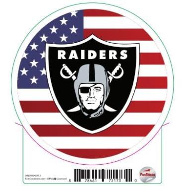 Imagem de Decalque adesivo círculo bandeira NFL Las Vegas Raiders 7,6 cm
