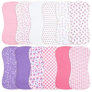 Imagem de Benoxine Baby Burp Cloths & Baby B.ibs 2 em 1 Design 3 camadas de algodão espesso, absorvente e macio, conjunto de panos para arrotar para recém-nascidos (multicolorido-02)