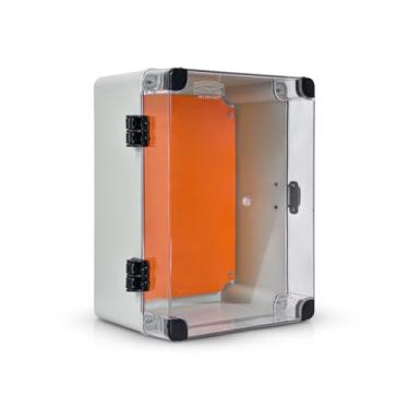 Imagem de Caixa Painel Elétrico Quadro Comando Plastico 31X23X16Cm Cinza Tampa Transparente IP66