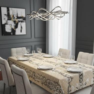 Imagem de TOALHA DE MESA LINHÃO EM TECIDO LINHO RUSTICO (IBISCO CONTORNO PRETO, 140X250)